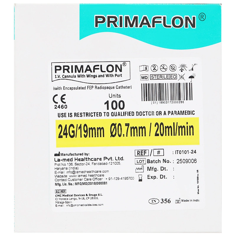 Kim luồn Primaflon 24G/19 Ø0.7mm 20ml/min - 2